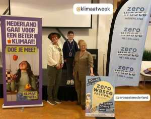 Opening Klimaatweek Flevoland 2025 in Lelystad met klimaatburgemeeesters uit Dronten-Bea Mantel- en Almere-Anthony en MariannA Bakker